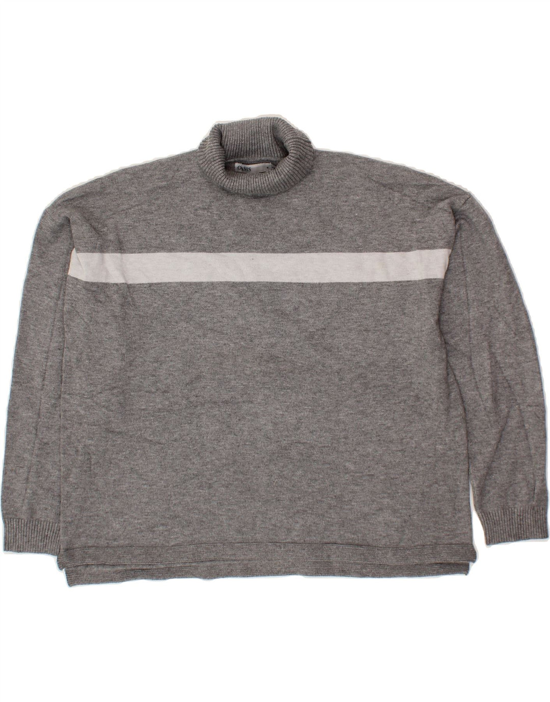 OASIS Womens Oversized Roll Neck Jumper Sweater UK 14 Medium Grey Viscose Vintage Oasis and Second-Hand Oasis from Messina Hembry 