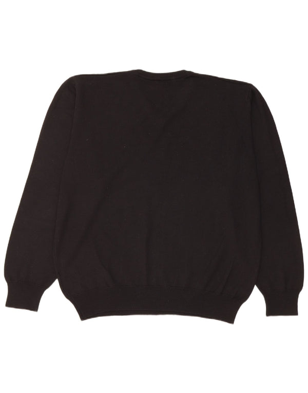 Carrera - Jersey con cuello en V para hombre, talla 2XL, lana negra