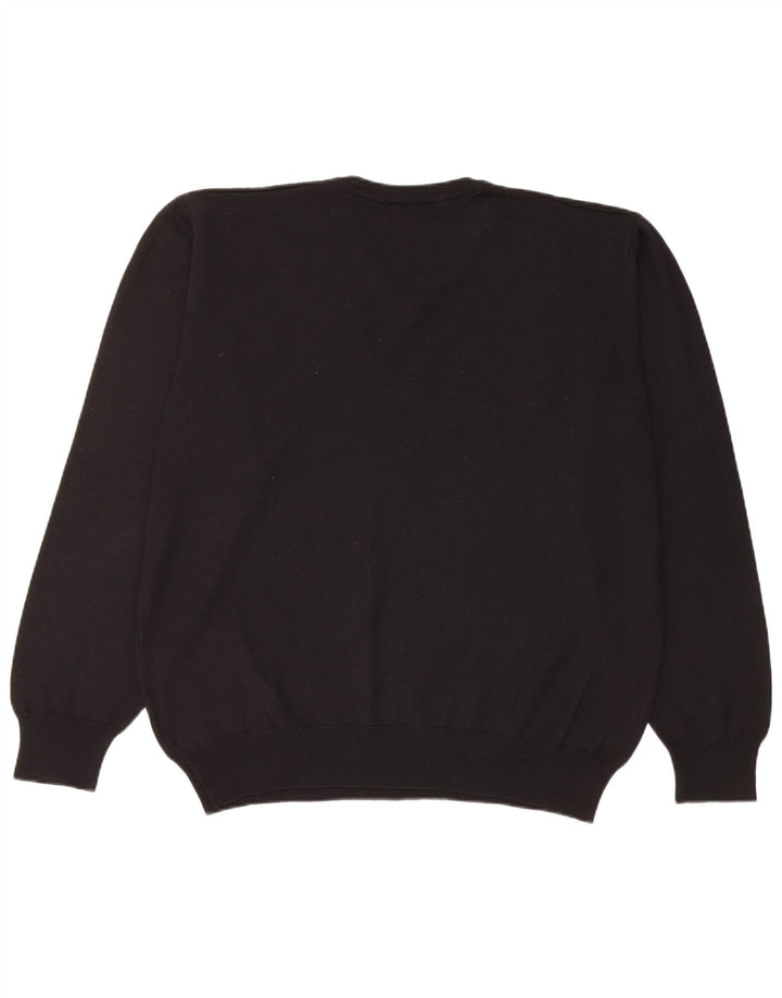 Carrera - Jersey con cuello en V para hombre, talla 2XL, lana negra
