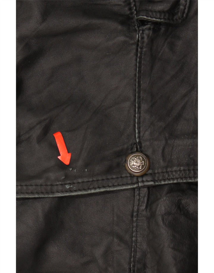 Bizzarro Chaqueta tipo blazer de 3 botones para hombre IT 54 2XL Cuero negro