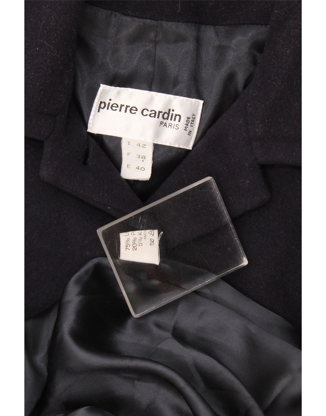 Abrigo extragrande para mujer Pierre Cardin IT 42 Lana azul marino mediana