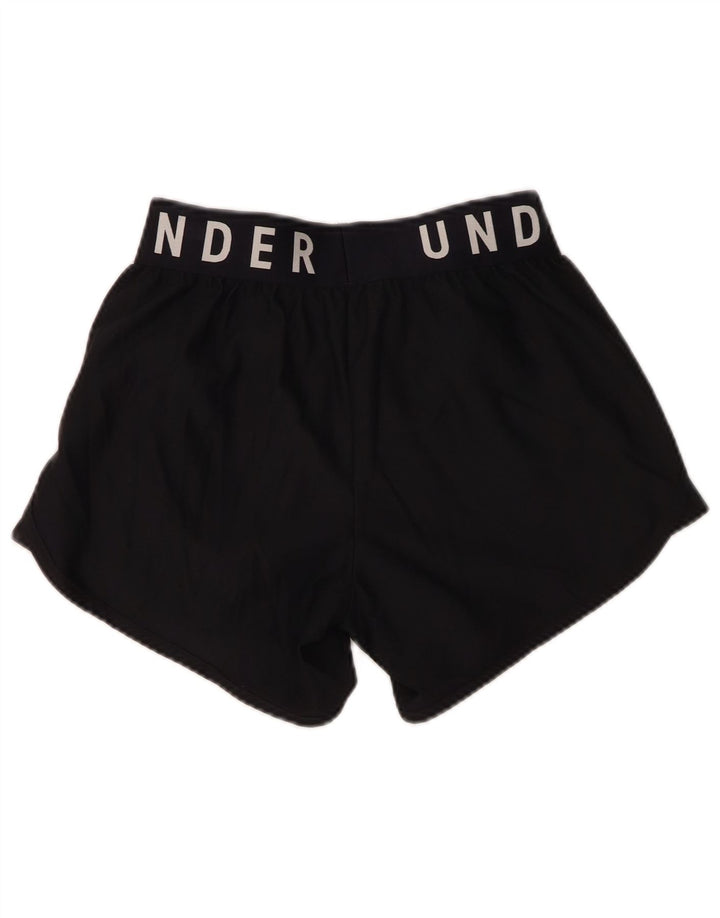 Under Armour Pantalones cortos deportivos gráficos para mujer UK 10 Small Poliéster negro