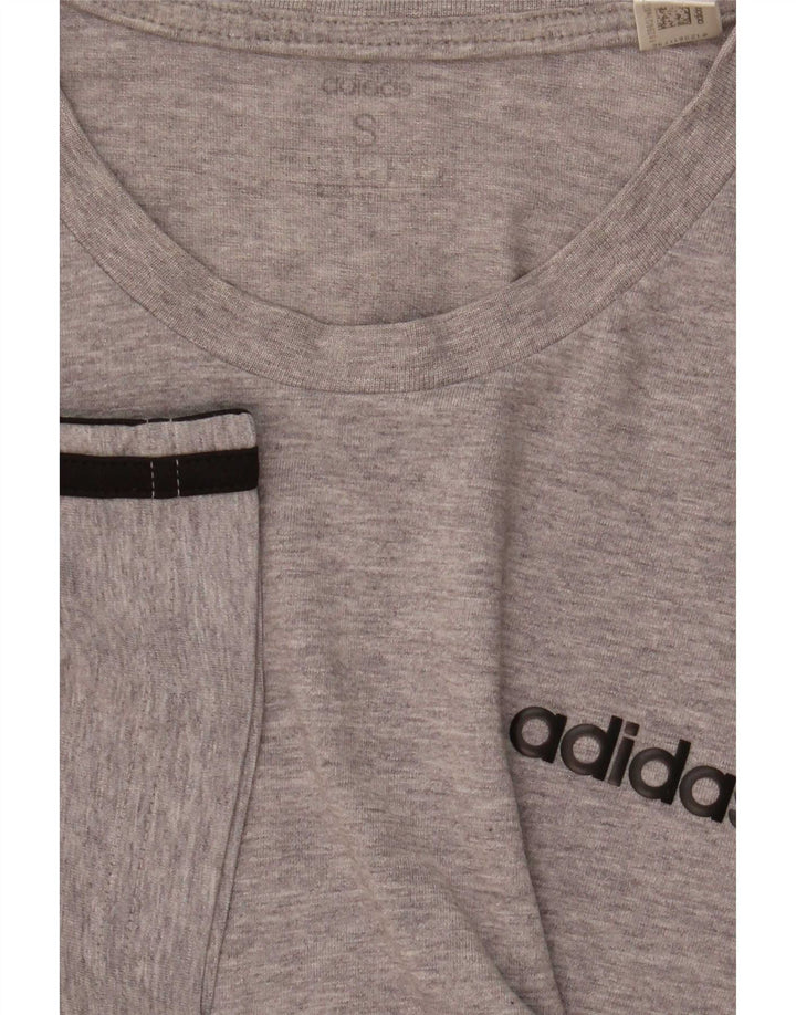 Adidas Hombre Camiseta Top Small Gris Rayas