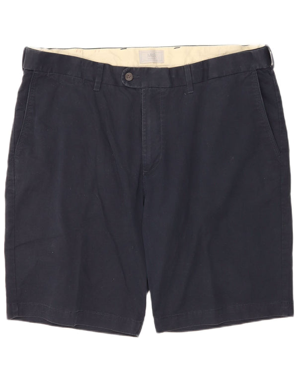 Marks & Spencer Pantalones cortos chinos para hombre W42 2XL Algodón azul marino