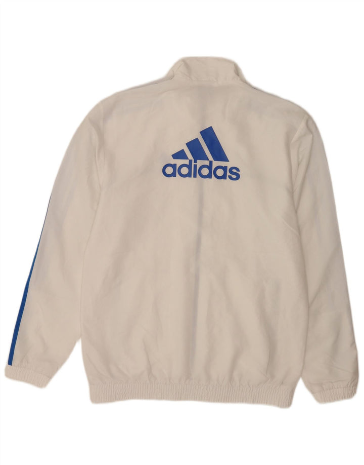 Adidas - Chaqueta de chándal gráfica para hombre, talla 36/38, poliéster blanco pequeño
