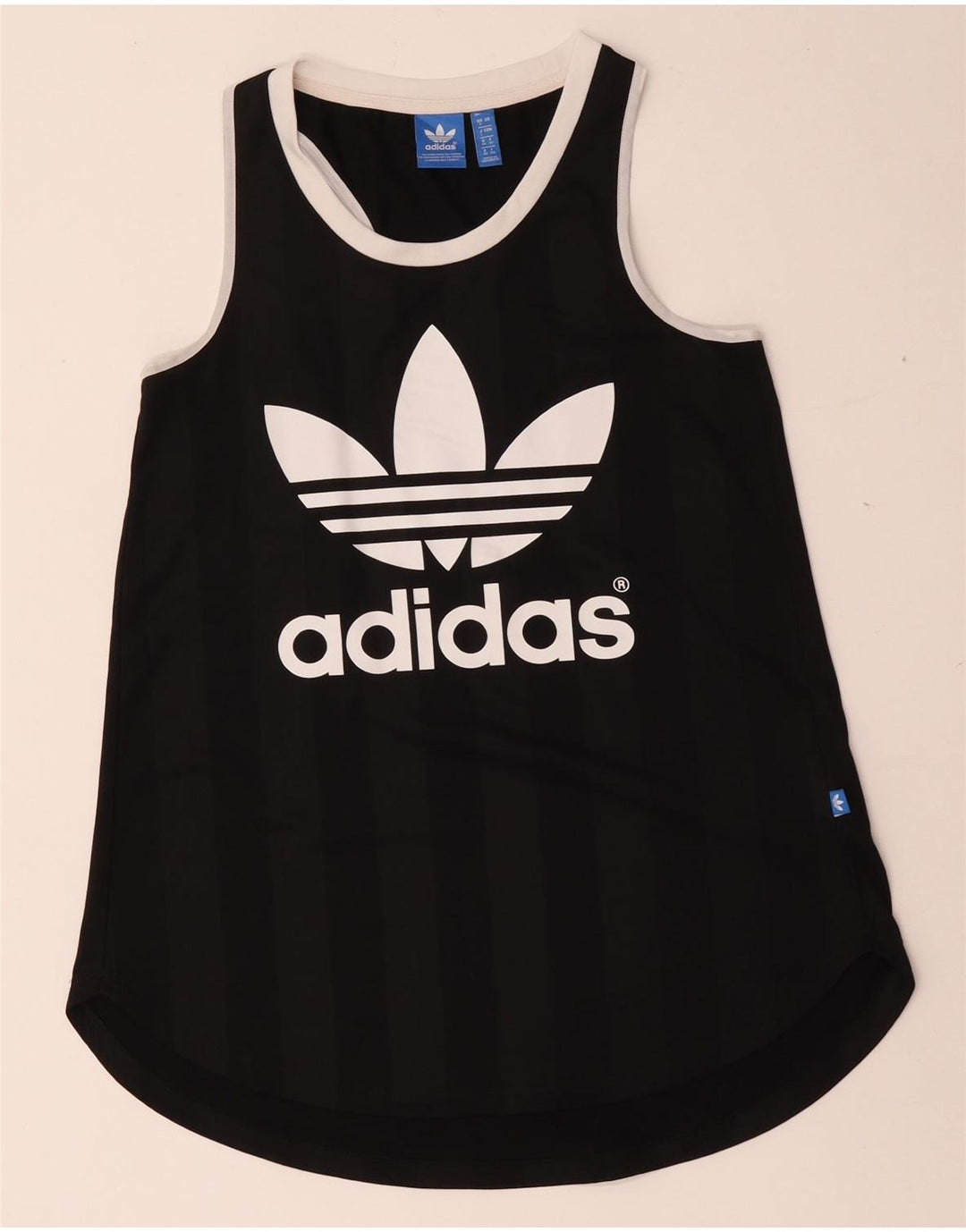 Adidas Mujer Gráfico Chaleco Top UK 8 Pequeño Poliéster Negro