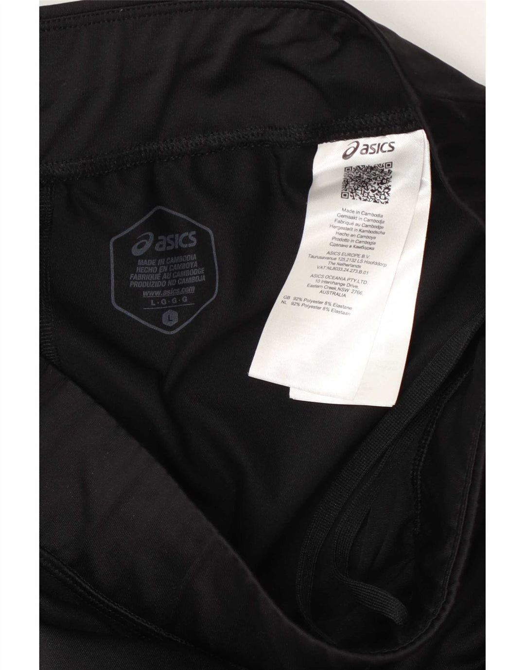 Asics Mujer Capri Chándal Pantalones UK 40 Grande Poliéster Negro