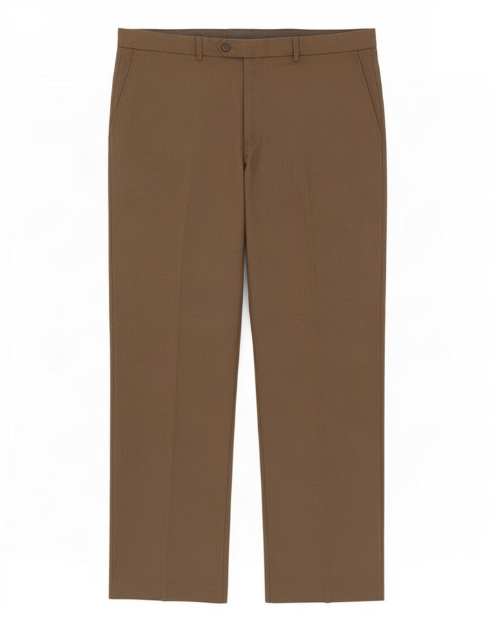 Marks & Spencer Pantalón de traje de corte regular para hombre W40 L31 Poliéster marrón