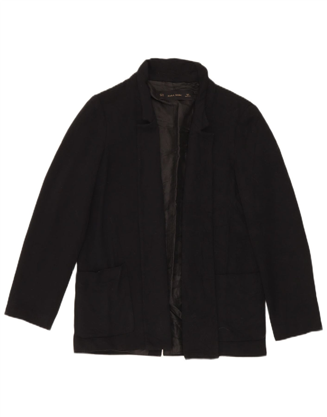 Zara Mujer Chaqueta Blazer Extragrande Abierta UK 6 XS Negro
