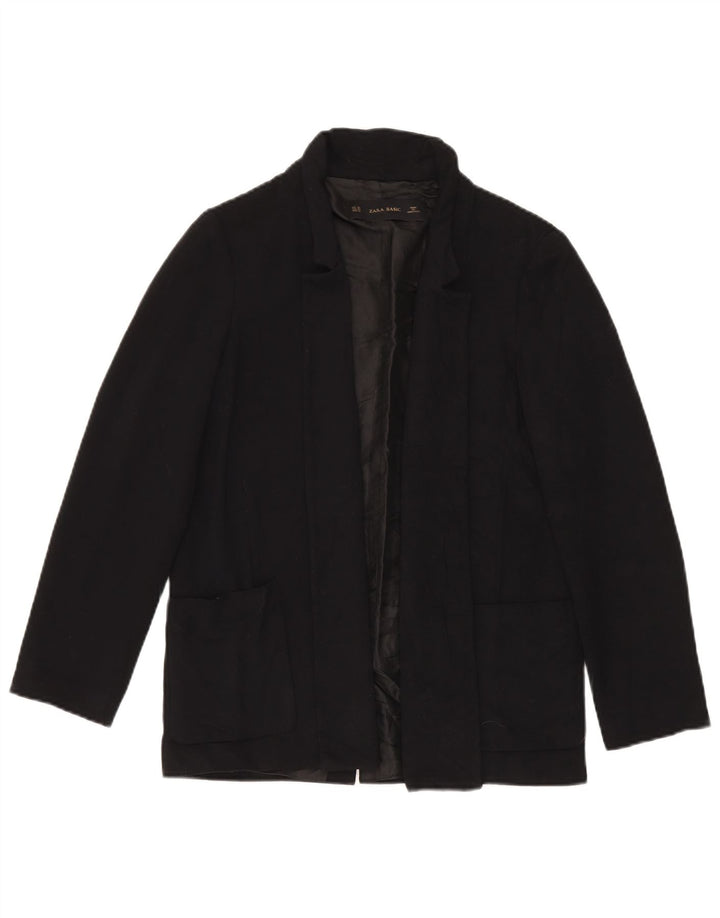 Zara Mujer Chaqueta Blazer Extragrande Abierta UK 6 XS Negro