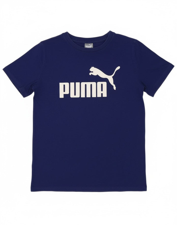 Puma Camiseta gráfica para niño Top 10-11 años Algodón Azul Medio