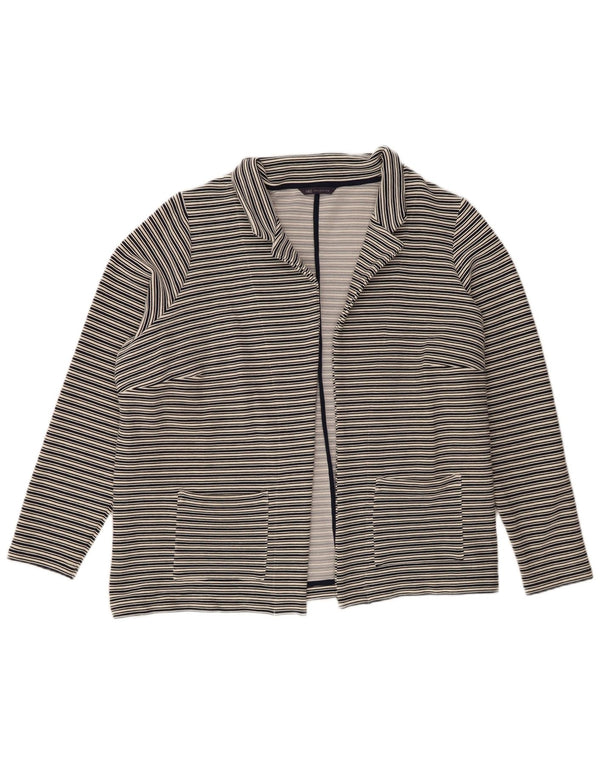 Marks & Spencer Chaqueta tipo blazer abierta para mujer UK 24 4XL Azul marino a rayas