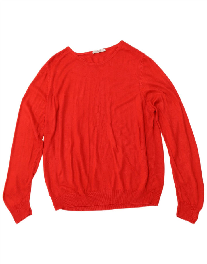 MARKS & SPENCER Suéter tipo jersey con cuello barco para mujer UK 40 XL Acrílico rojo