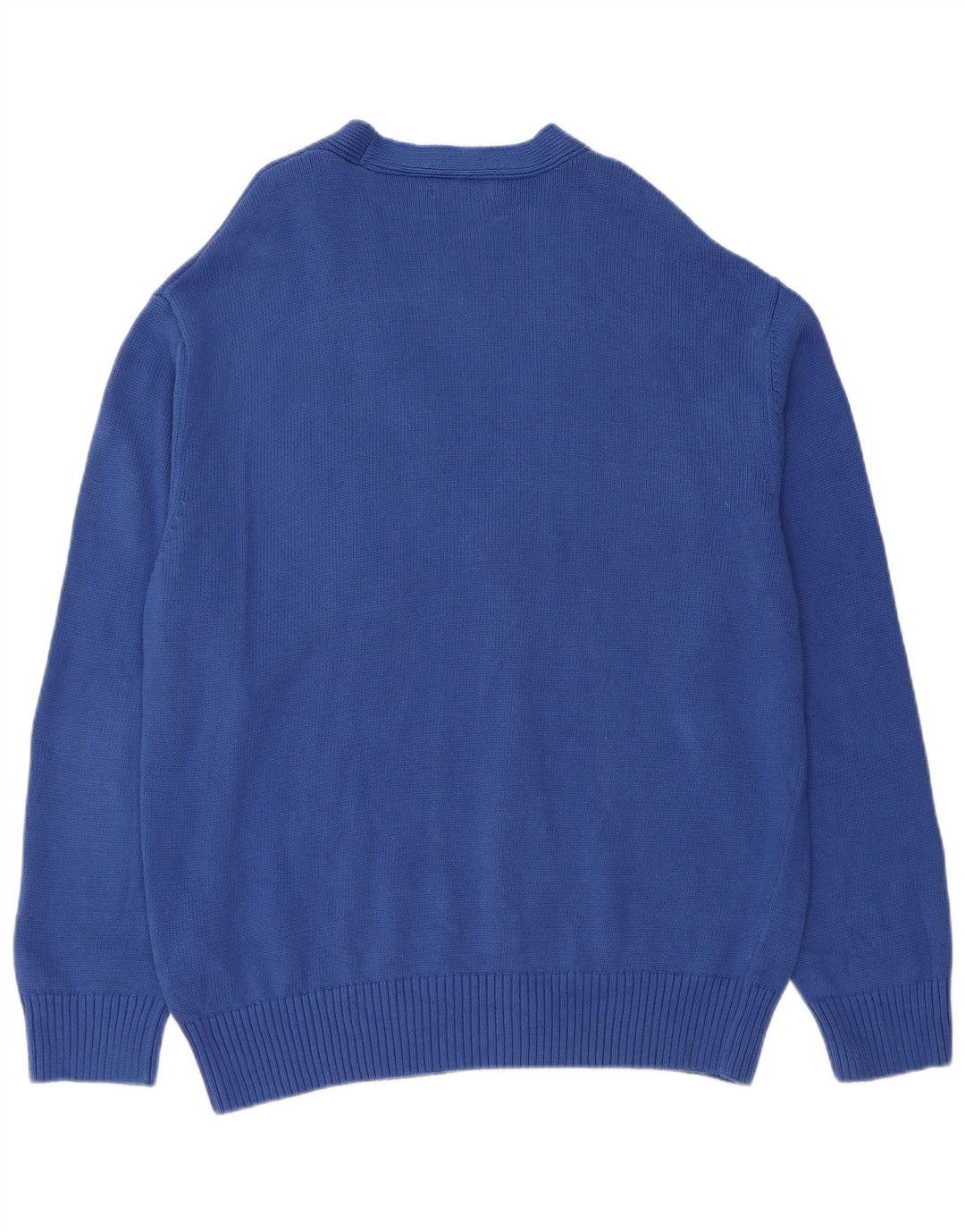 ZARA Hombre Jersey Cárdigan Gráfico Grande Algodón Azul