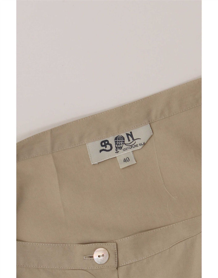 Blunauta Falda Acampanada para Mujer IT 40 Small W28 Seda Beige