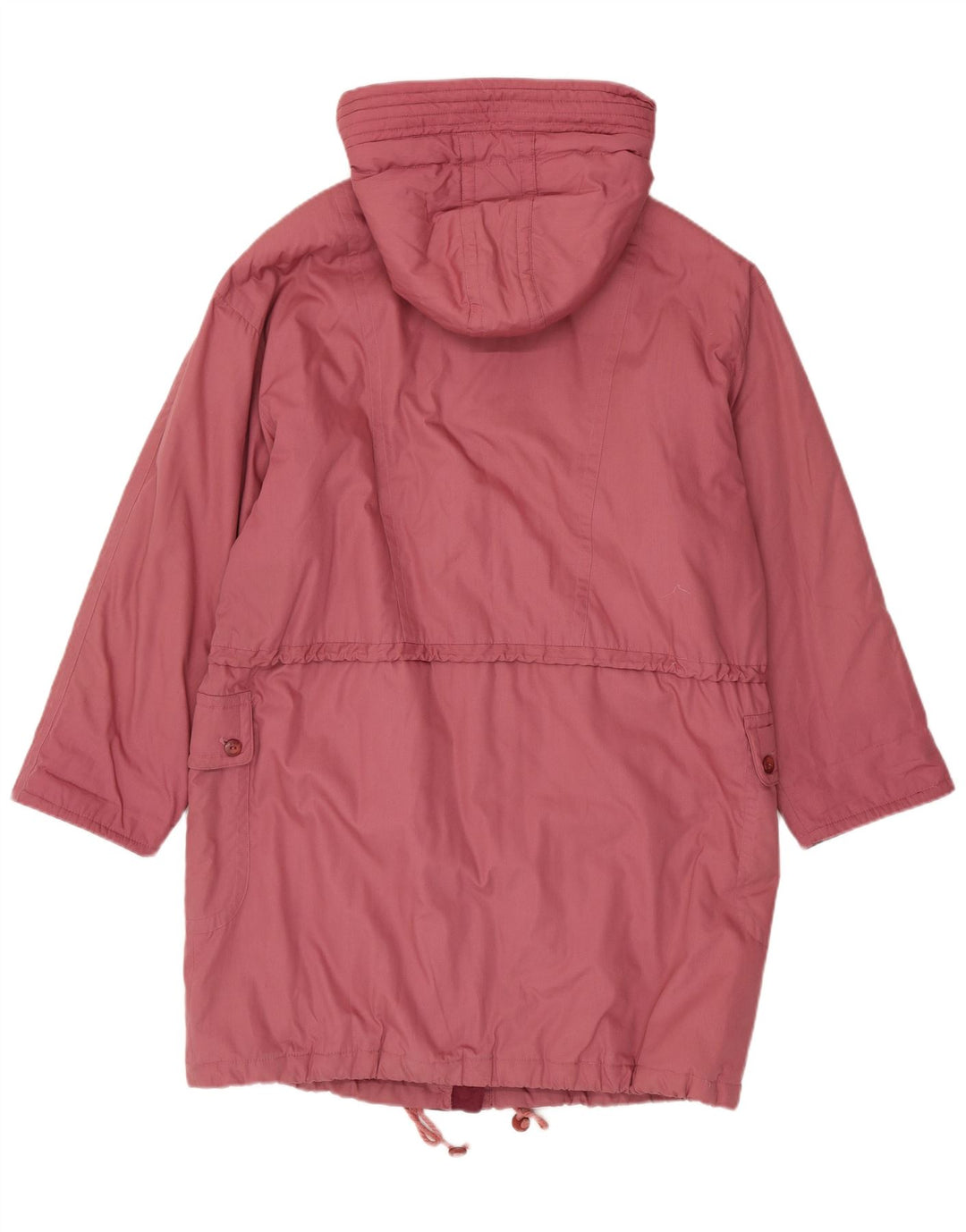 Vintage mujer con capucha abrigo acolchado de gran tamaño Reino Unido 16 poliéster rosa grande