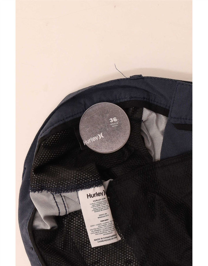 Hurley Pantalones cortos chinos para hombre W36 Large Nylon azul marino