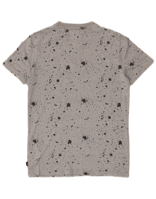 Superdry Camiseta gráfica para hombre Top pequeño de algodón moteado gris