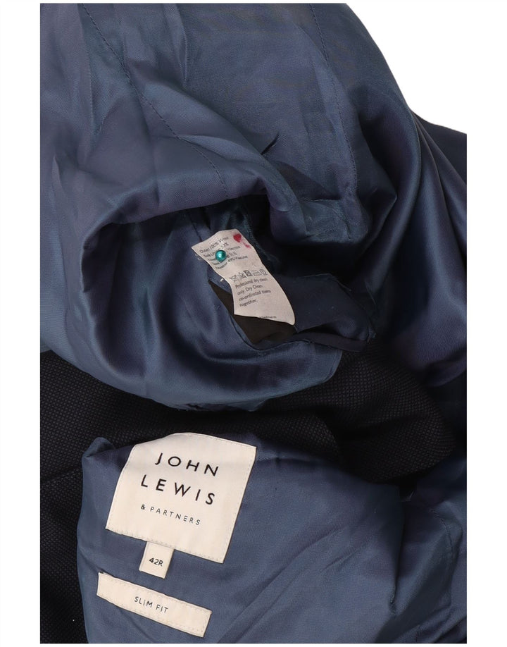 John Lewis Chaqueta Blazer Slim Fit con 2 Botones para Hombre UK 42 XL Lana Azul Marino