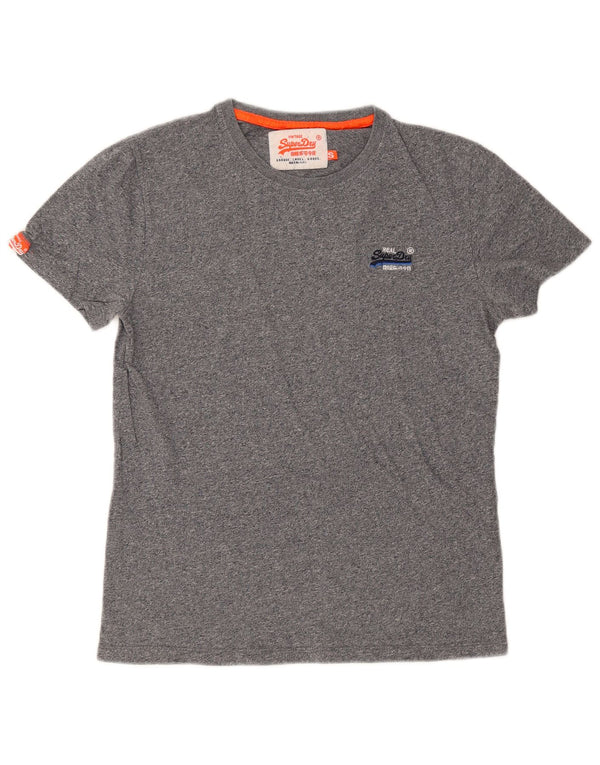Superdry Camiseta para hombre Top Small de algodón moteado gris
