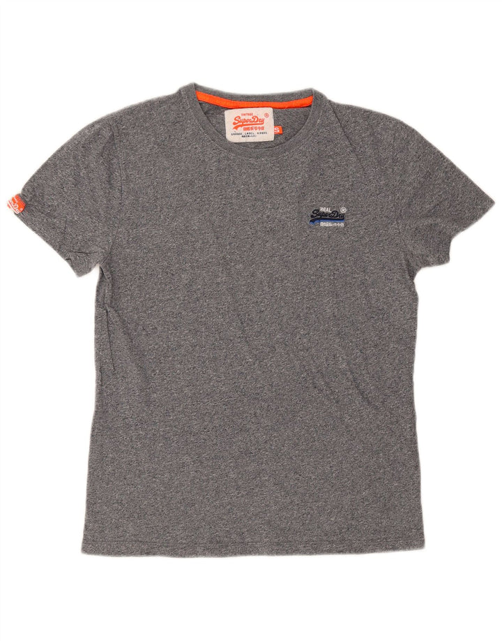 Superdry Camiseta para hombre Top Small de algodón moteado gris