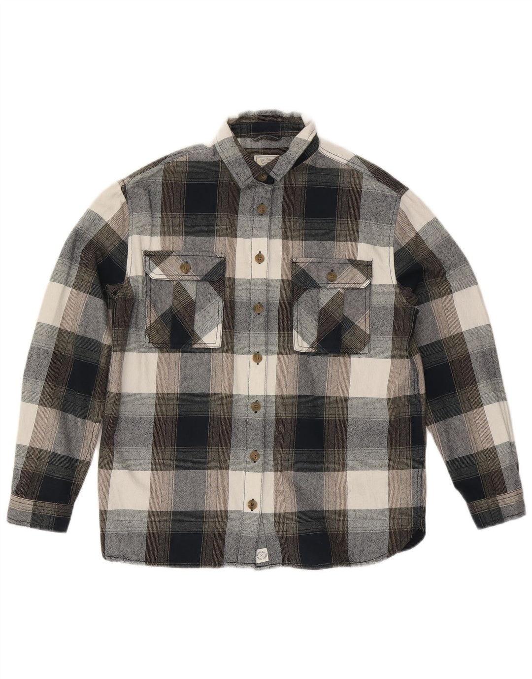 Camisa de franela extragrande para mujer de Fat Face UK 40 Small Grey Check Cotton