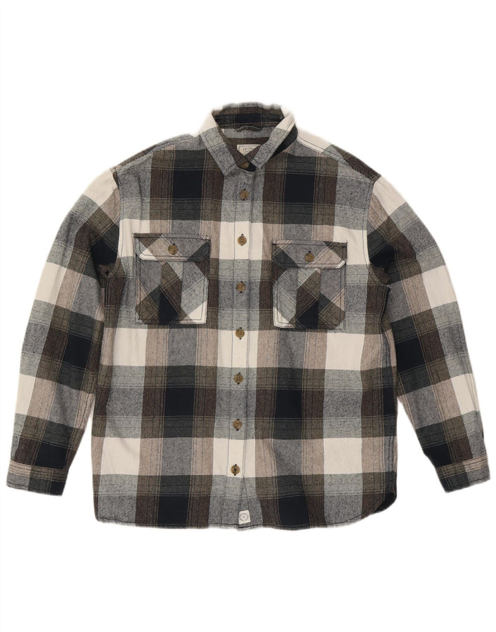 Camisa de franela extragrande para mujer de Fat Face UK 40 Small Grey Check Cotton