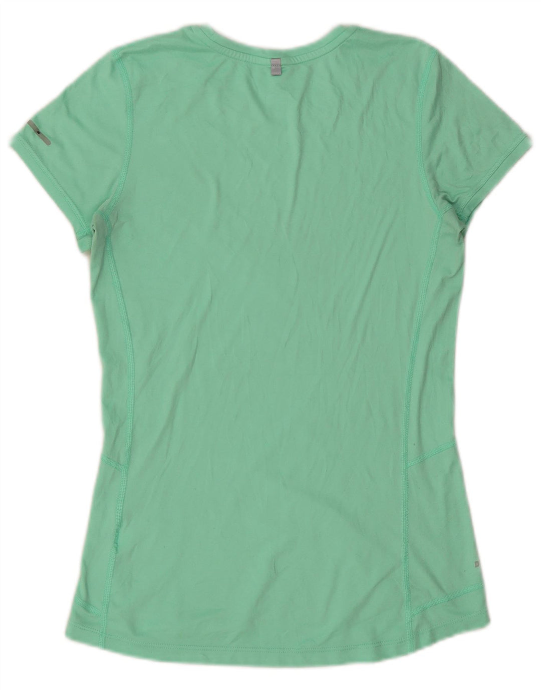 NIKE Mujer Dri Fit Camiseta Top UK 10 Small Verde Poliéster