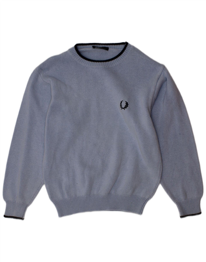 Fred Perry Jersey con cuello redondo para niño 5-6 años Algodón azul