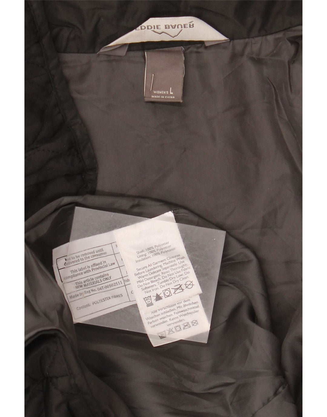 Eddie Bauer Chaqueta acolchada para mujer UK 46 Grande Poliéster negro