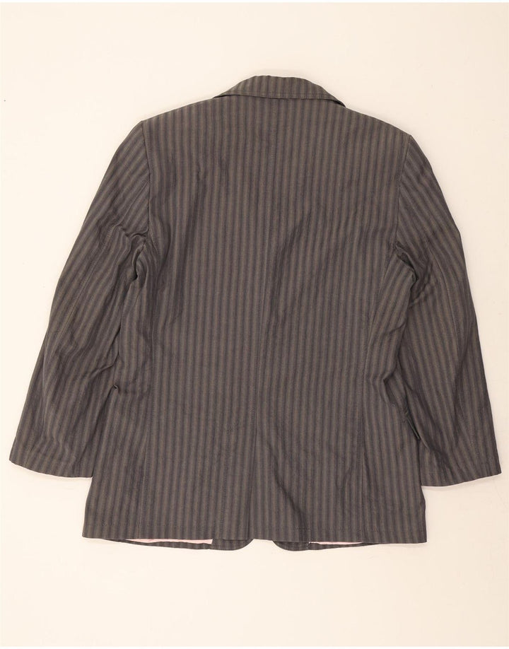 DOLCE & GABBANA Mens 2 Button Blazer Jacket UK 40 Large Grey Striped Vintage Dolce & Gabbana and Second-Hand Dolce & Gabbana from Messina Hembry 