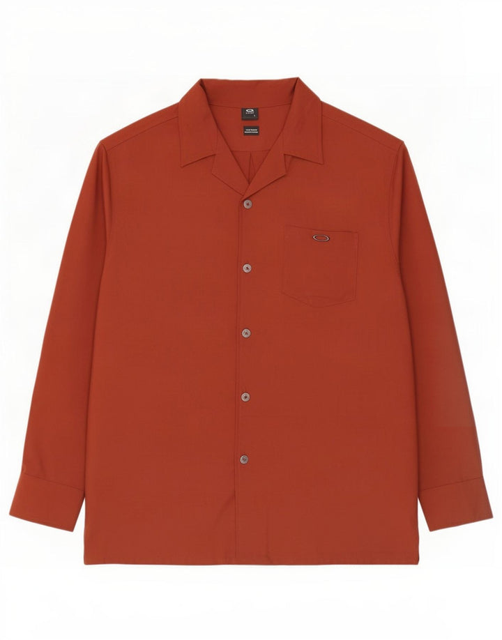 Camisa Oakley para hombre grande poliéster granate
