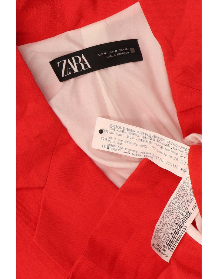 Zara Chaqueta Blazer De Doble Botonadura Para Mujer Reino Unido 44 Lyocell Rojo Mediano