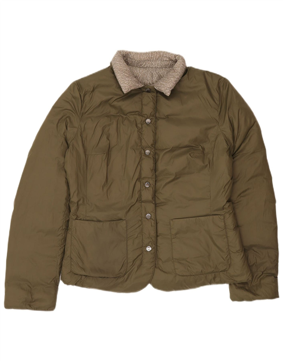 Benetton Chaqueta Acolchada Reversible Mujer UK 46 Large Poliamida Verde