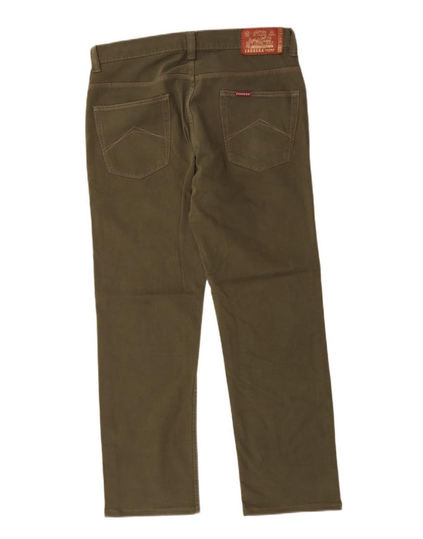 Carrera Mens 700 pantalones casuales rectos W34 L29 algodón caqui
