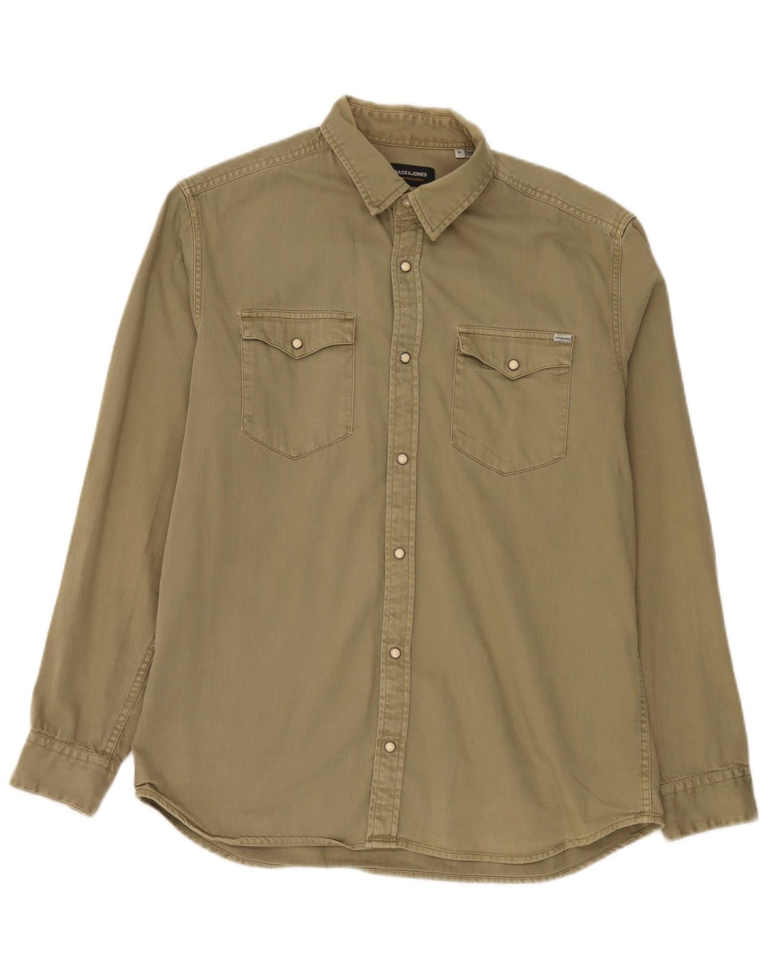 Jack & Jones Hombre Camisa Vaquera XL Caqui