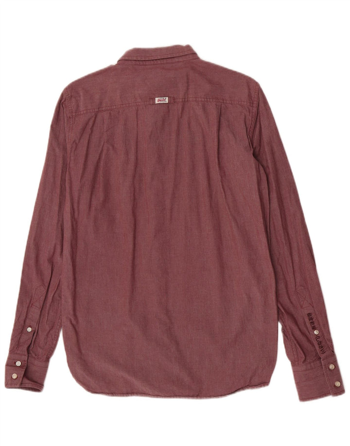 Camisa Superdry Para Hombre De Algodón Burdeos Medio