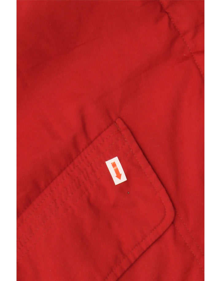 Vintage mujer con capucha chaqueta parka de gran tamaño IT 44 rojo medio