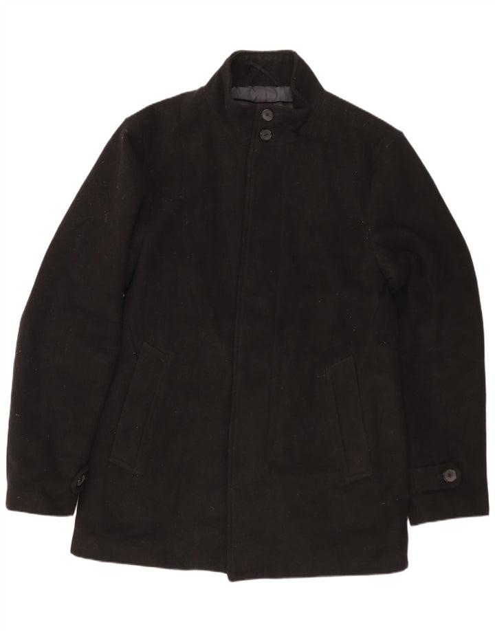 MARKS & SPENCER Abrigo para hombre UK 36 Pequeño Poliéster negro