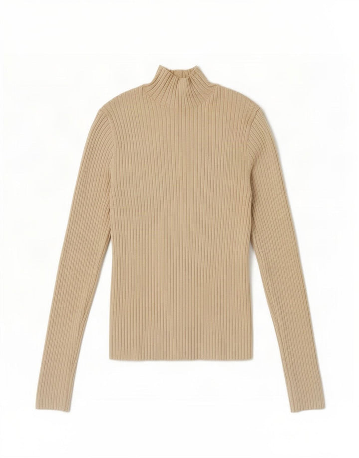 Zara Mujer Cuello Alto Jersey Jersey UK 12 Medium Off White