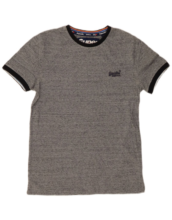 SUPERDRY Camiseta para hombre Top Small de algodón moteado gris
