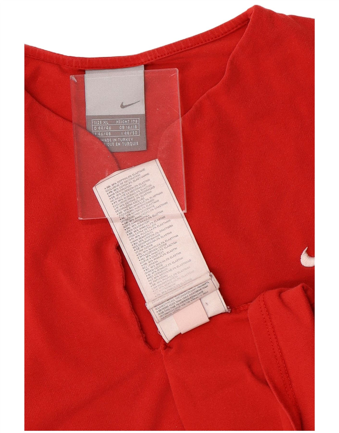 NIKE Womens Crop T-Shirt Top UK 16/18 XL Red Cotton