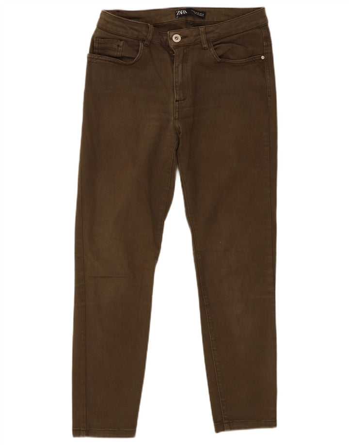 Zara Jeans Cortos Para Mujer EU 38 Small W28 L24 Caqui