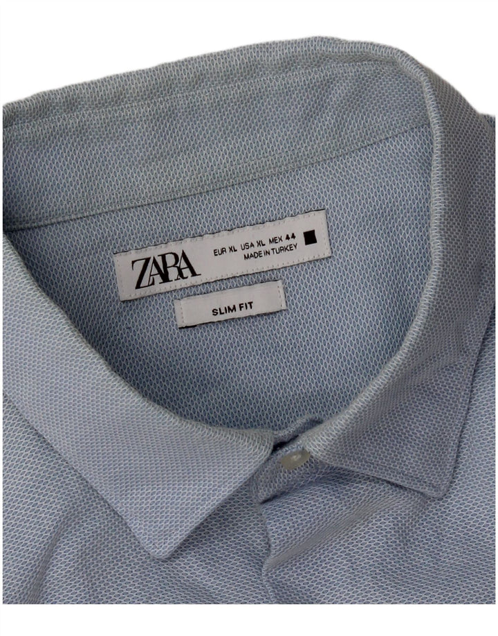 Zara Hombre Camisa Slim Fit XL Azul