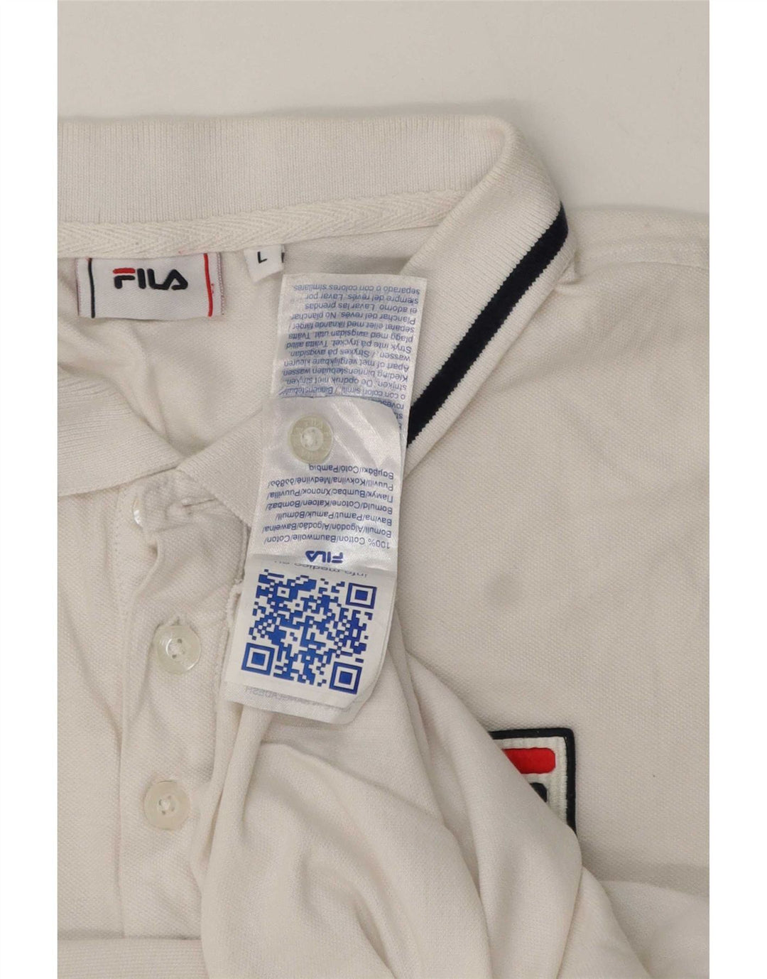 Fila Polo para hombre de algodón a rayas blancas grandes