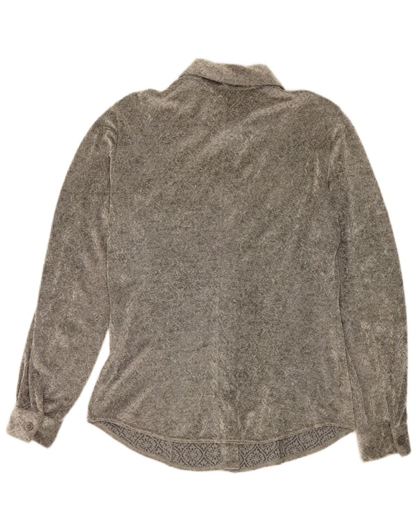 Armani Blusa camisera para mujer UK 42 Viscosa floral gris medio
