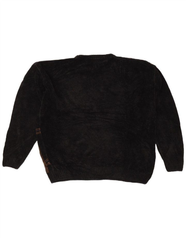 DOCKERS Jersey De Cuello Redondo Para Hombre XL Negro A Cuadros Acrílico
