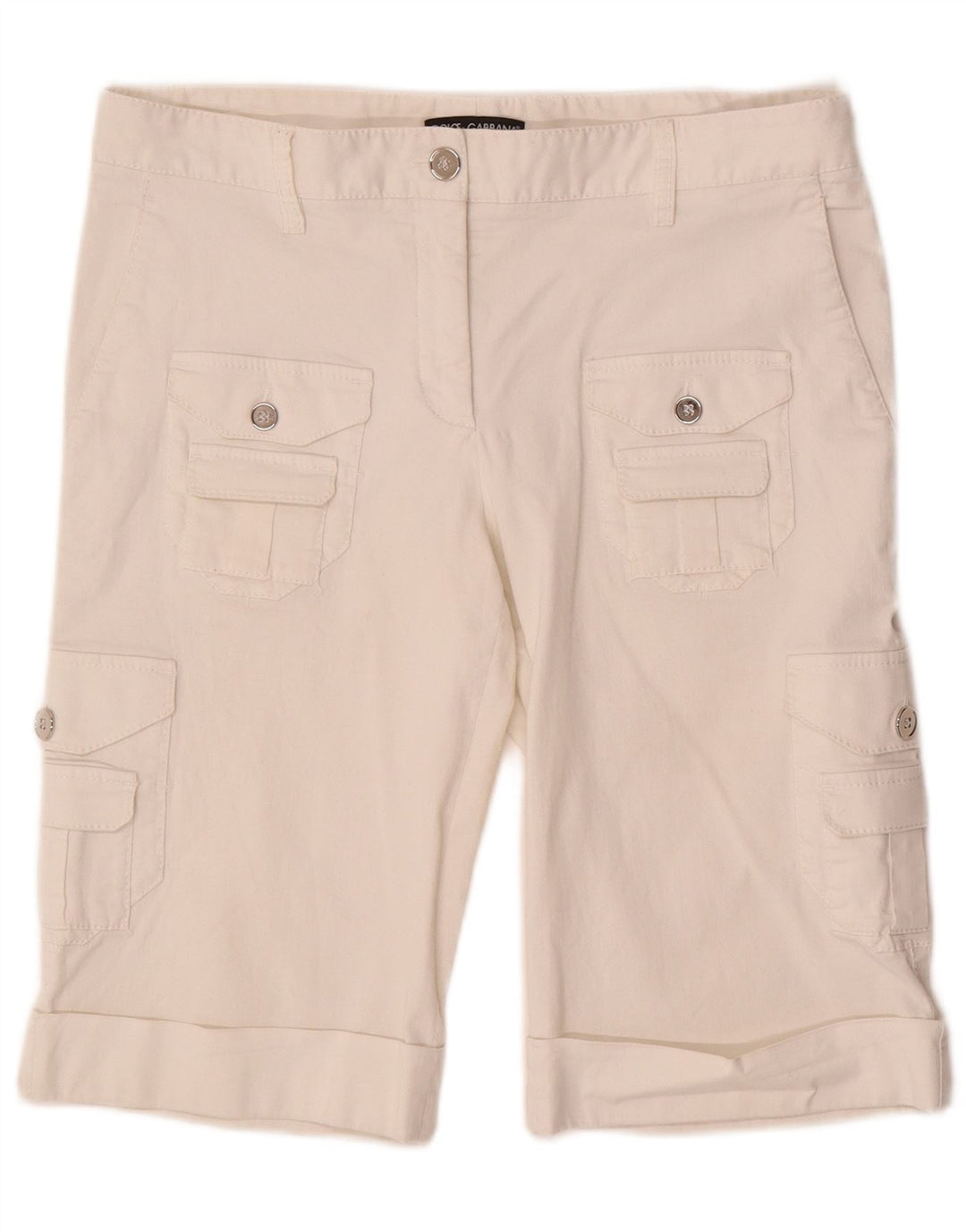 Dolce & Gabbana Pantalones Cortos Cargo Mujer IT 44 Medio W32 Blanco
