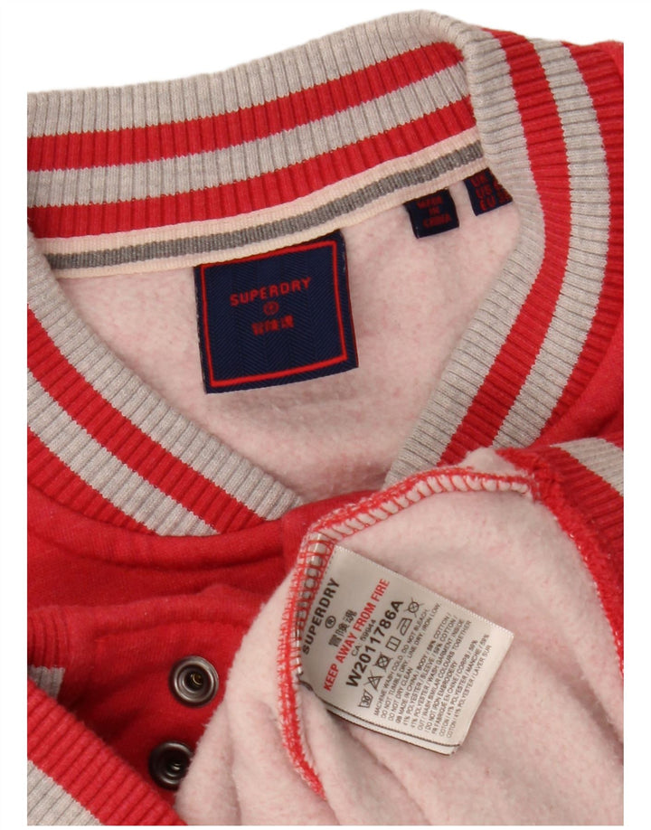 Superdry Chaqueta universitaria para mujer UK 40 Small Rojo Colorblock Algodón