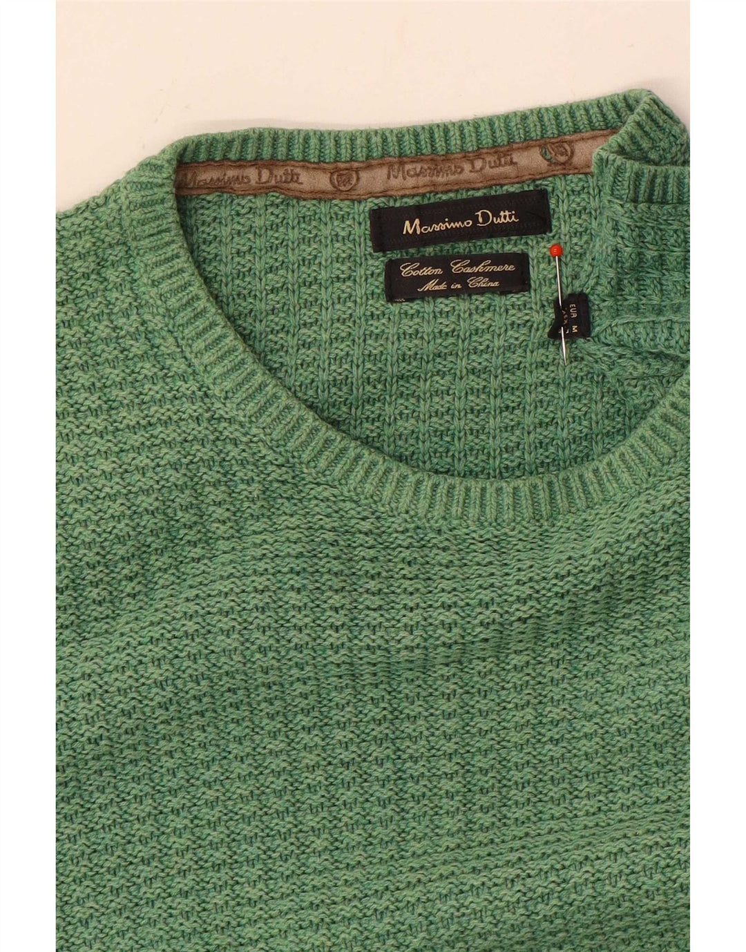 Jersey Massimo Dutti Hombre Cuello Redondo Algodón Verde Medio